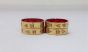 Glass Bangle set of 4 Radhe in Red 2x6