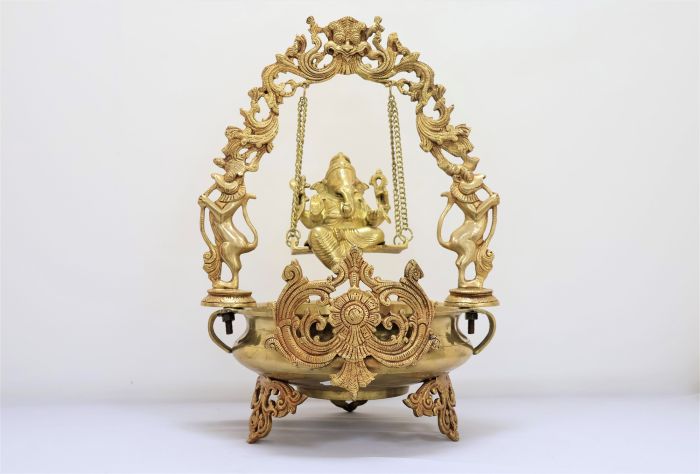 Brass Urli Hanging Ganesha 