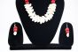 NECKPCS AND EARING  RED DORI SHELL CIRCLE