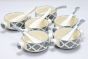 Khurja Pottery Soup Bowl Gray Prt 6+6 Pc