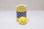 Khurja Pottery Pickle Jar Yellow Clr Wt Blu Line 7.5"