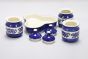 Khurja Pottery Jar + Tray  Blu Clr 3+1