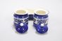 Khurja Pottery Jar + Tray  Wht Clr Wt Blu Line 2+1