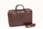 Leather Laptop Bag Crocodile Tan Brown