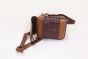 Leather Sling Bags Crocodile Dark Brown