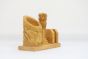 Wooden Pen Stand with Ashok Stambh and Card Holder Type 6 (Natural 4)