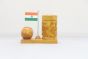 Wooden Pen Stand with Clock and National Flag Type 13 (Natural 10)