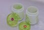 Glass Round Kitchen Jar Set of 2 Light Green