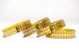 Glass Bangle set of 4 Yellow Check 2x6