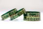 Glass Bangle set of 4 Green Leaf