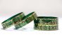 Glass Bangle set of 4 Green Leaf 2x6