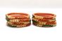 Tik Tok Fiber Bangle set of 8, Red & Green (2x4)