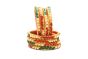 Tik Tok Fiber Bangle set of 8, Red & Green (2x4)