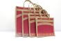 Jute Bag Combo Zipper Pack Set Of 4 Pc Pink