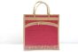 Jute Bag Combo Zipper Pack Set Of 4 Pc Pink