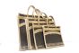 Jute Bag Combo Zipper Pack Set Of 4 Pc Black