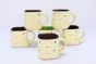 Khurja Pottery Cup Multi Color Square Shape 6 Pc Set