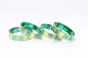 Glass Bangle set of 4 Green Line