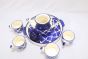 Khurja Pottery Murli Mug Tea Set White & Blue Color Big 2