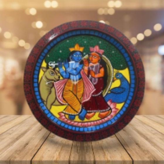 Wall Hanging Bengali Pattachitra Radha Krishna