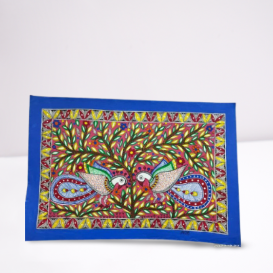 Paintings Madhubani Fish & Tree Handmade Paper 11X15"