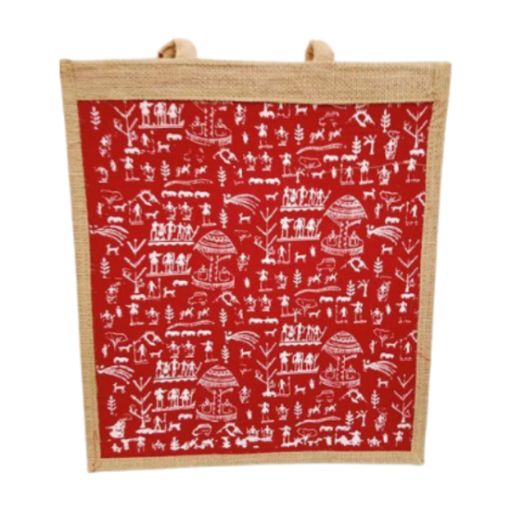 JUTE SHOPPING BAG WARLIART RED 16*14