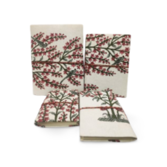 DIARY BAHI COTTON WHITE WITH GREEN TREE (4 PCS)