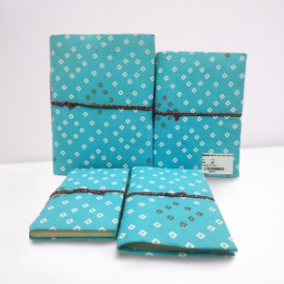 DIARY BAHI COTTON BLUE WITH WHITE SQUARE (4 PCS)