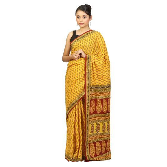 Saree Cotton Bagh Print Image 1