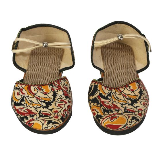 Footwear Jute Ladies Kalamkari Elastic Image 1