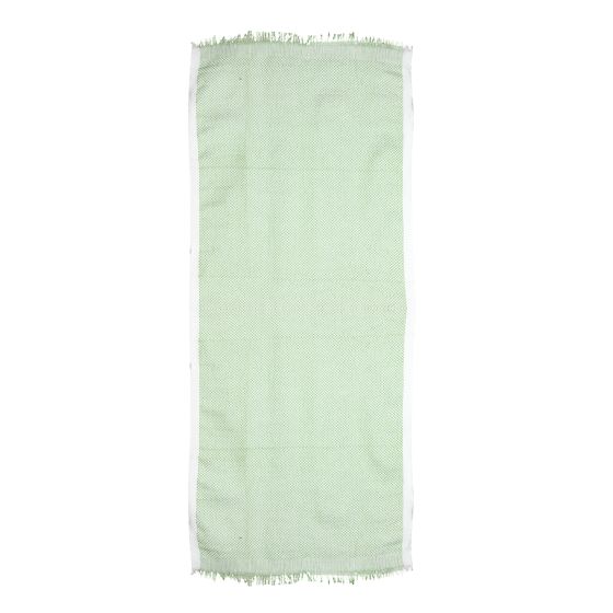 Bath Towel Cotton Green With White