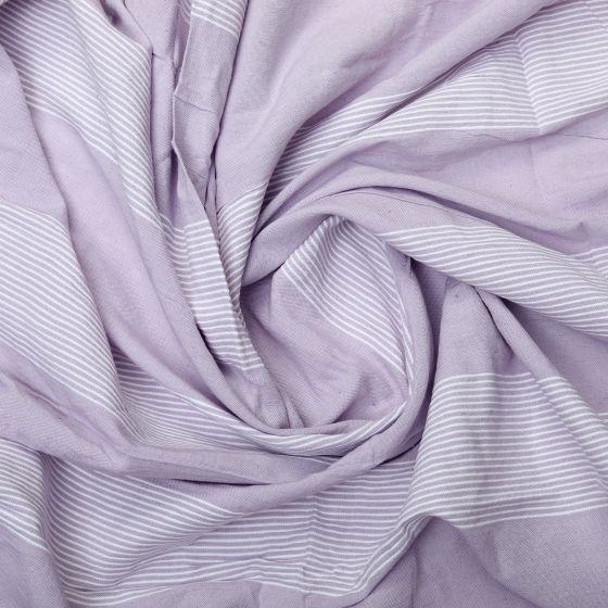 Bedspread  Cotton Light Purple With White Line 90x100 (Double Bed Sheet with Pillow Cover)