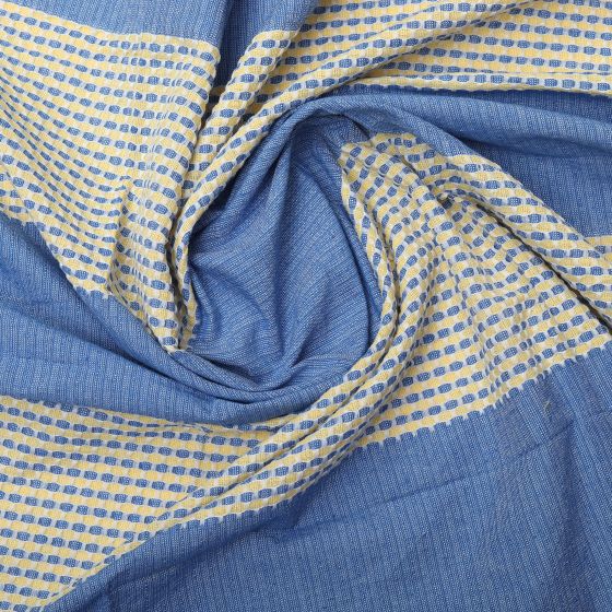 Bedspread  Cotton Blue With Yellow 90x60 (Single Bed Sheet without Pillow Cover)