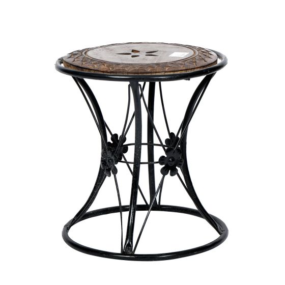 Stool wrought iron damru and dholak shape Image 1