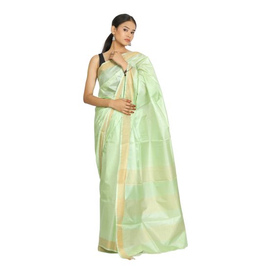 SAREE PURE KOSA SILK PLAIN GREEN