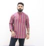 Cotton Short Kurta Full Sleeves (Broad Lines Maroon 40)