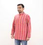 Cotton Short Kurta Full Sleeves (Broad Lines Red 40)