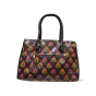 Ladies Bag Shanti Niketan leather Leaf Print Black