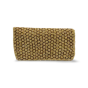 Embroidered B Envelope Clutch Brown