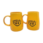 Khurja Pottery Milk Mug Chimni Wt Yellow Clr Set Of 2