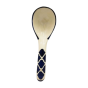 Khurja Pottery Serving Spoon Rnd Wht + Blu Clr 9"