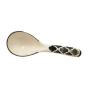 Khurja Pottery Serving Spoon Rnd Wht+Gray 9"