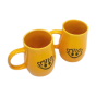 Khurja Pottery Milk Mug Chimni Wt Yellow Clr Set Of 2