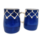 Khurja Pottery Milk Mug Chimni Wt Wht & Blu Clr Set Of 2