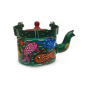 Kettle Pattachitra Painting Fish Green Red