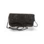 Embroidered B Envelope Clutch Black