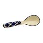 Khurja Pottery Serving Spoon Rnd Wht + Blu Clr 9"