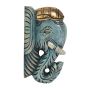 Saras Aajeevika Wall Décor Bracket Wood Carving Elephant Antique Multicolour 9"