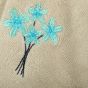 Hand Towel Cotton Off White & Sky Blue Flower