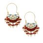 Earrings Meenakari Half Moon Shaped Dangler Mlt Image 2